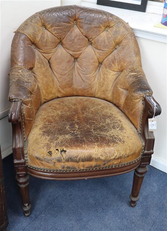 A Victorian mahogany desk chair